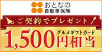 おとなの自動車保険グルメカード1500円